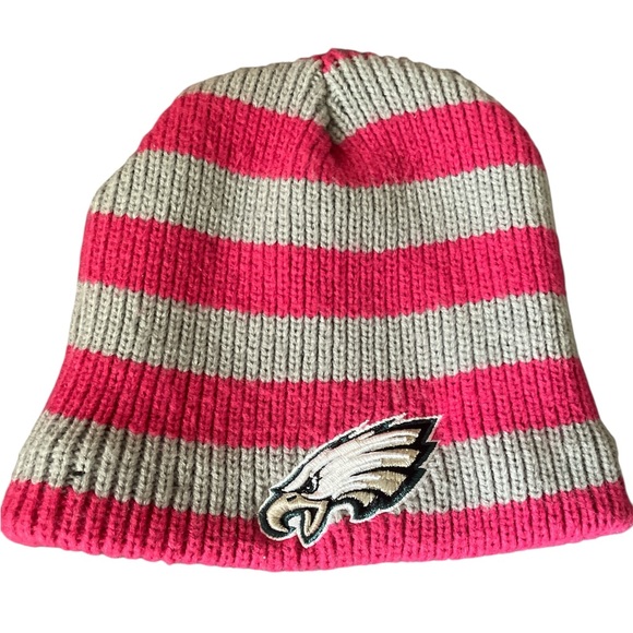 NFL Accessories - Vintage y2k Women’s Philadelphia eagles nfl knit beanie striped pink